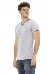 Trussardi Action Gray Cotton Men T-Shirt - T-Shirts