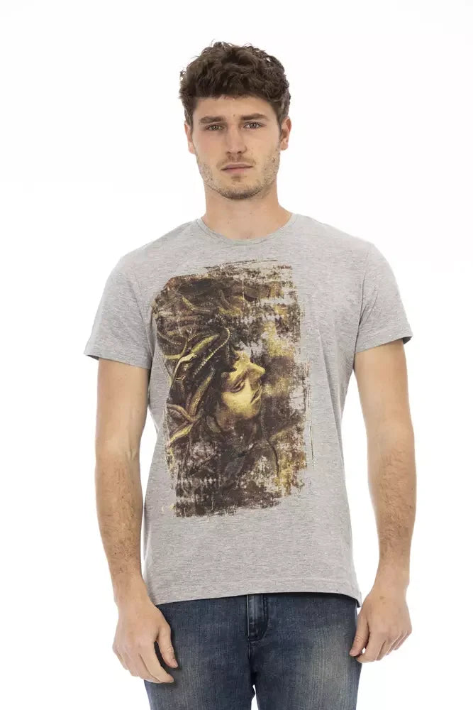Trussardi Action Gray Cotton Men T-Shirt - T-Shirts