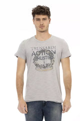 Trussardi Action Gray Cotton Men T-Shirt - T-Shirts