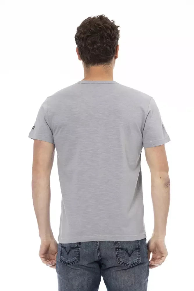 Trussardi Action Gray Cotton Men T-Shirt - T-Shirts