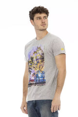 Trussardi Action Gray Cotton Men T-Shirt - T-Shirts