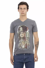Trussardi Action Gray Cotton Men T-Shirt - T-Shirts