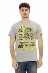 Trussardi Action Gray Cotton Men T-Shirt - T-Shirts