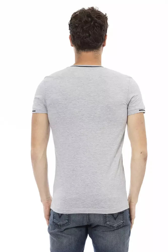 Trussardi Action Gray Cotton Men T-Shirt - T-Shirts