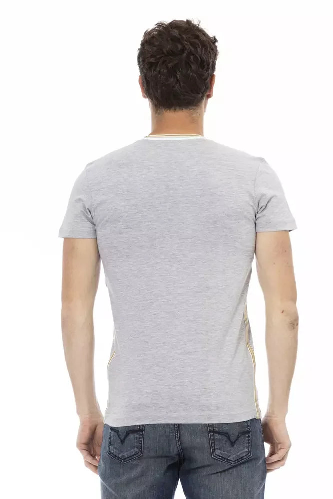 Trussardi Action Gray Cotton Men T-Shirt - T-Shirts