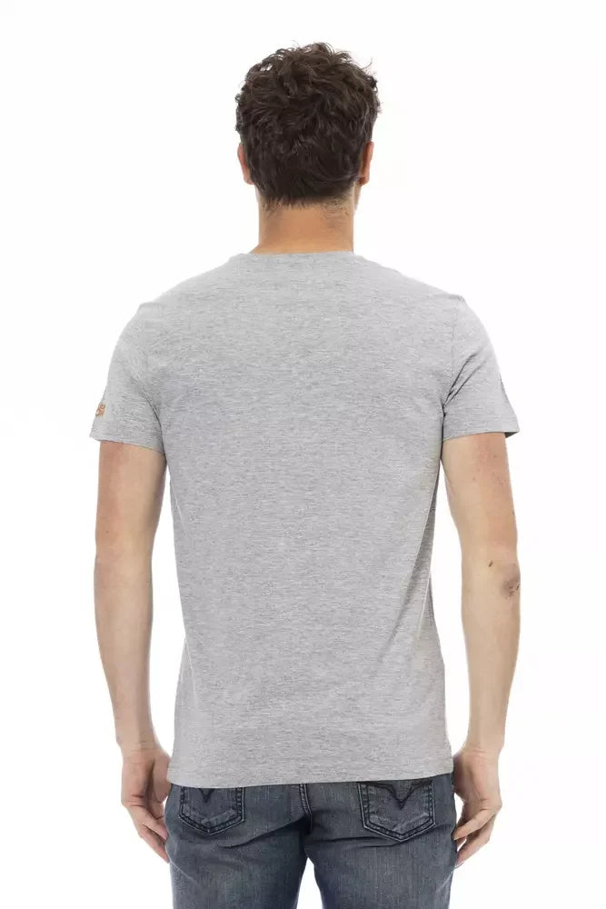 Trussardi Action Gray Cotton Men T-Shirt - T-Shirts