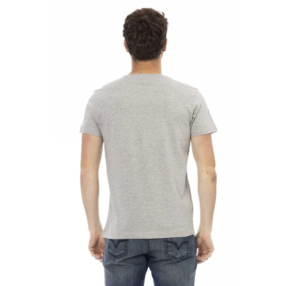Trussardi Action Gray Cotton Men T-Shirt - T-Shirts
