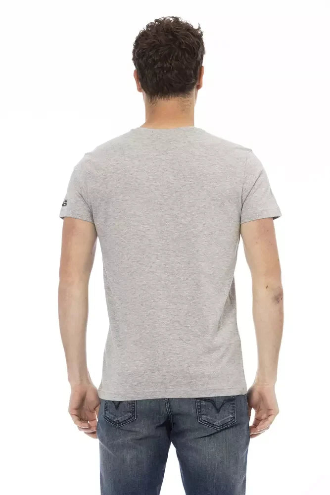 Trussardi Action Gray Cotton Men T-Shirt - T-Shirts