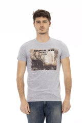 Trussardi Action Gray Cotton Men T-Shirt - T-Shirts
