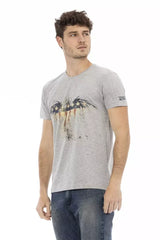 Trussardi Action Gray Cotton Men T-Shirt - T-Shirts