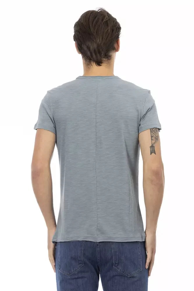 Trussardi Action Gray Cotton Men T-Shirt - T-Shirts
