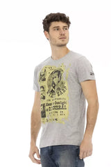 Trussardi Action Gray Cotton Men T-Shirt - T-Shirts