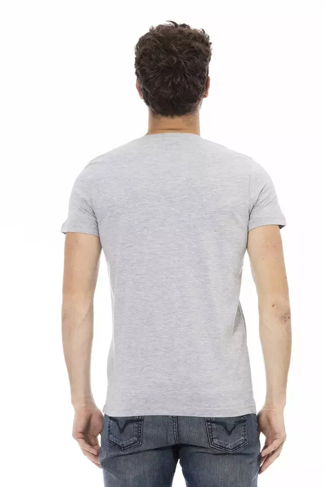 Trussardi Action Gray Cotton Men T-Shirt - T-Shirts