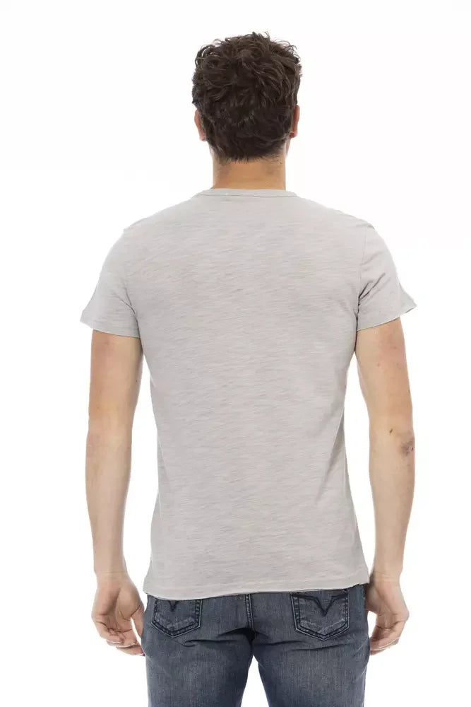Trussardi Action Gray Cotton Men T-Shirt - T-Shirts