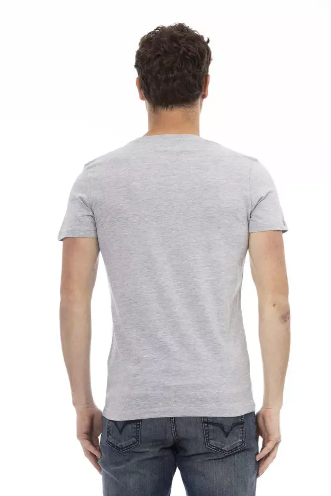 Trussardi Action Gray Cotton Men T-Shirt - T-Shirts