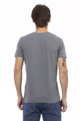 Trussardi Action Gray Cotton Men T-Shirt - T-Shirts