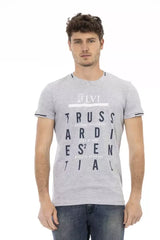 Trussardi Action Gray Cotton Men T-Shirt - XL - T-Shirts
