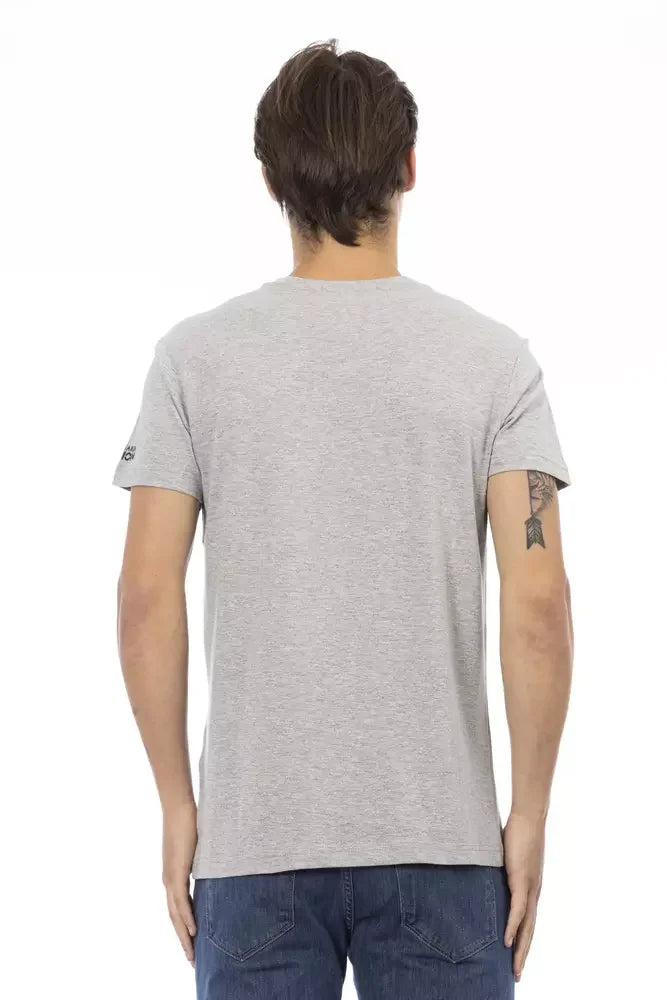 Trussardi Action Gray Cotton Men’s T-Shirt - T-Shirts