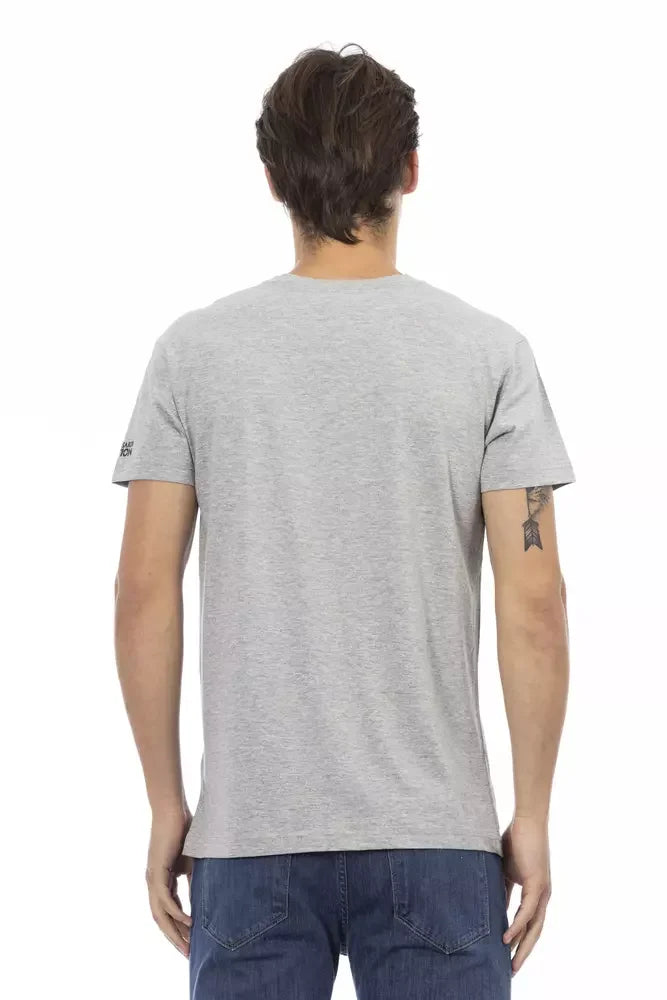 Trussardi Action Gray Cotton Men’s T-Shirt - T-Shirts