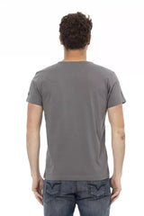 Trussardi Action Gray Cotton Men’s T-Shirt - T-Shirts