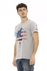 Trussardi Action Gray Cotton Men’s T-Shirt - T-Shirts