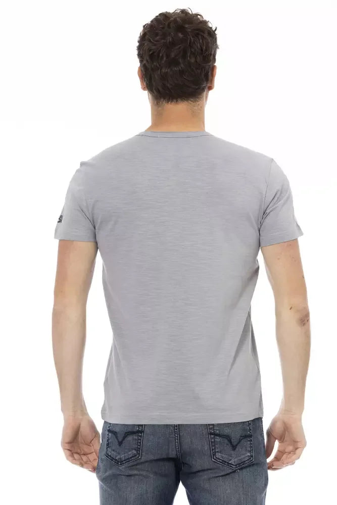 Trussardi Action Gray Cotton Men’s T-Shirt - T-Shirts