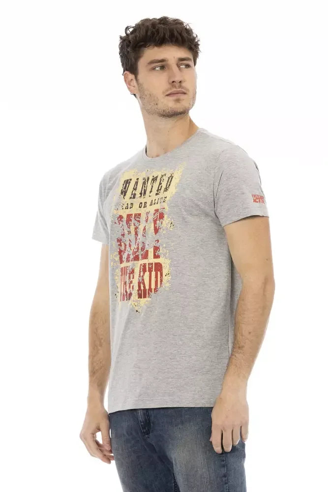 Trussardi Action Gray Cotton Men’s T-Shirt - T-Shirts