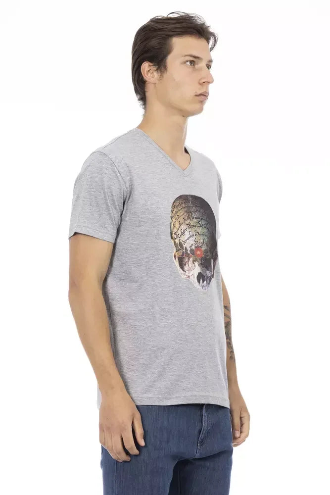 Trussardi Action Gray Cotton Men’s T-Shirt - T-Shirts