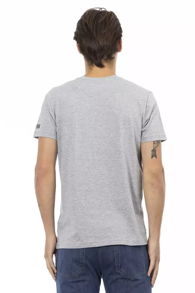 Trussardi Action Gray Cotton Men’s T-Shirt - T-Shirts