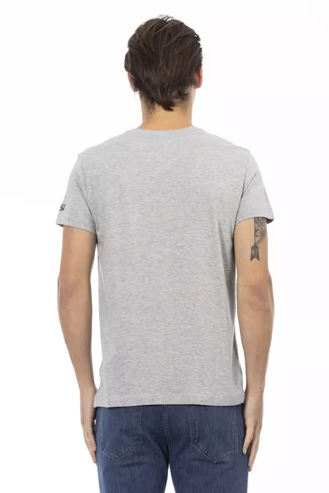 Trussardi Action Gray Cotton Men’s T-Shirt - T-Shirts