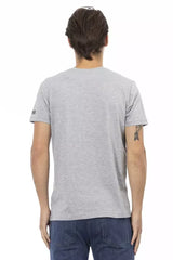 Trussardi Action Gray Cotton Men’s T-Shirt - T-Shirts
