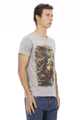 Trussardi Action Gray Cotton Men’s T-Shirt - T-Shirts