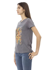 Trussardi Action Gray Cotton Women T-Shirt - S - T-Shirts