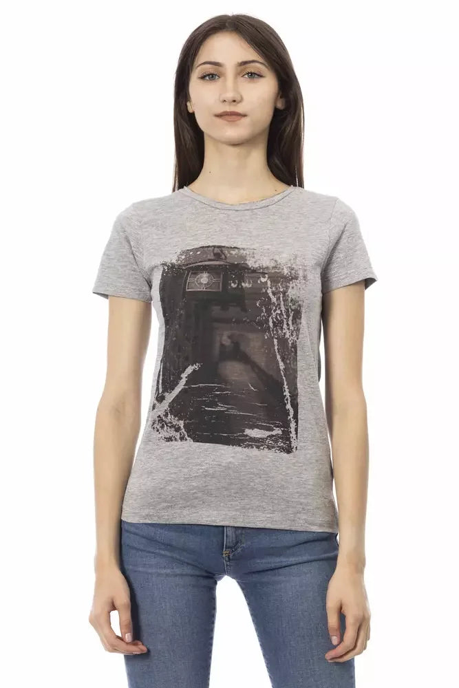 Trussardi Action Gray Cotton Women T-Shirt - T-Shirts