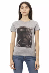Trussardi Action Gray Cotton Women T-Shirt - T-Shirts