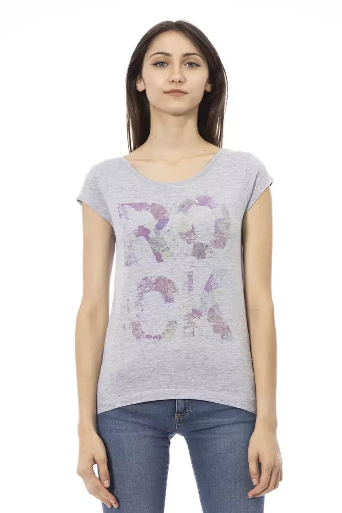 Trussardi Action Gray Cotton Women T-Shirt - T-Shirts