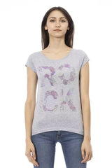 Trussardi Action Gray Cotton Women T-Shirt - T-Shirts