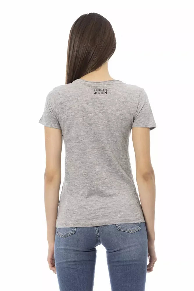 Trussardi Action Gray Cotton Women T-Shirt - T-Shirts