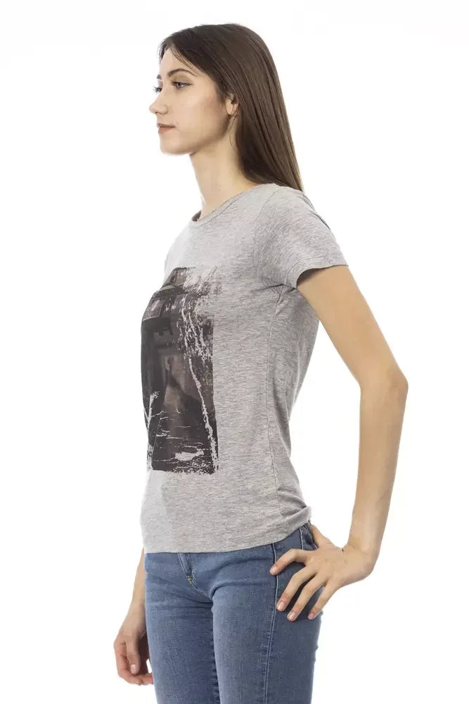 Trussardi Action Gray Cotton Women T-Shirt - T-Shirts