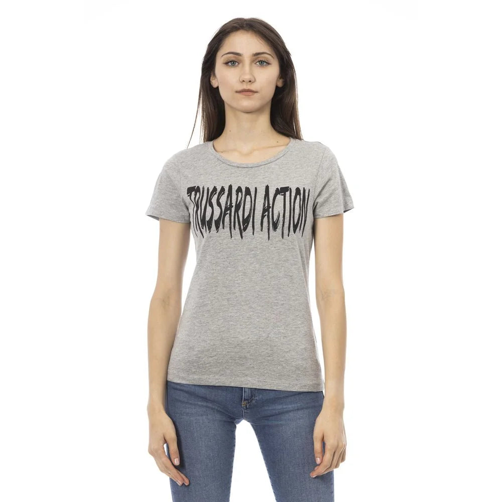 Trussardi Action Gray Cotton Women T-Shirt - T-Shirts