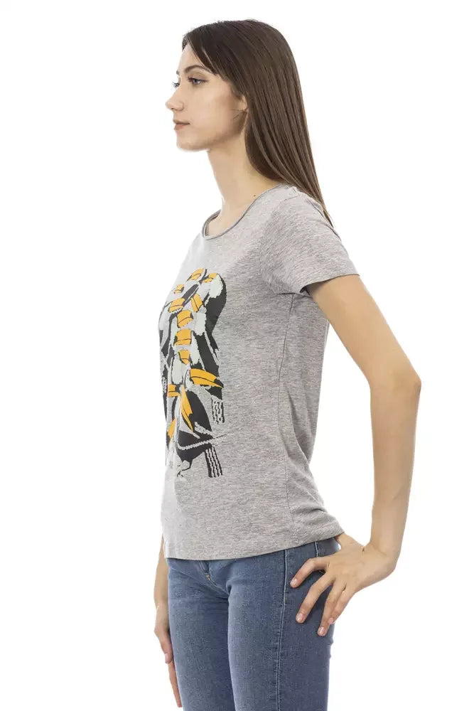 Trussardi Action Gray Cotton Women T-Shirt - T-Shirts