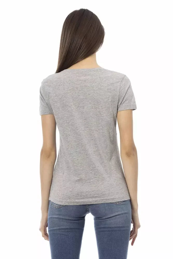 Trussardi Action Gray Cotton Women T-Shirt - T-Shirts