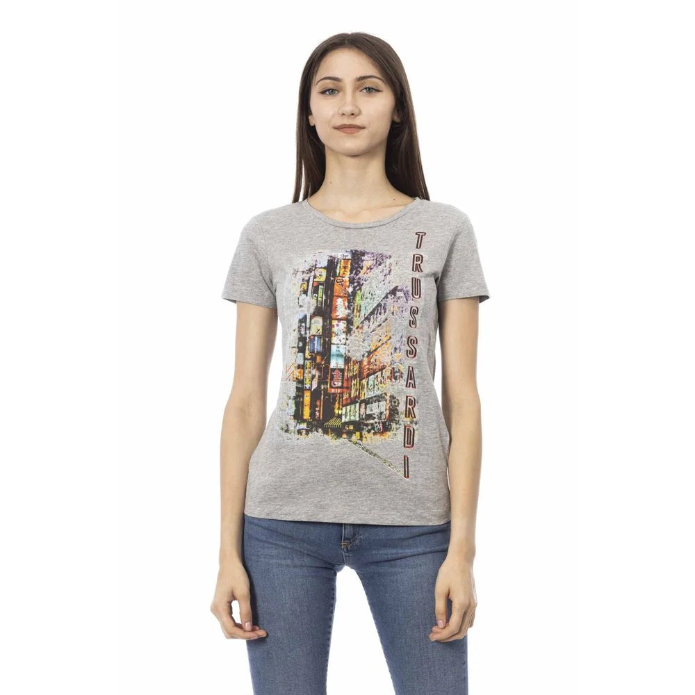 Trussardi Action Gray Cotton Women T-Shirt - T-Shirts