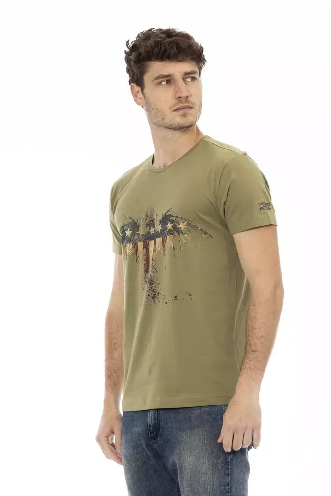 Trussardi Action Green Cotton Men T-Shirt - T-Shirts