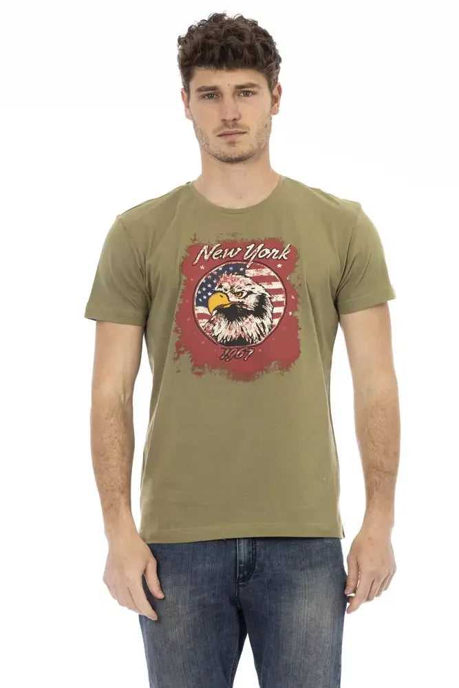 Trussardi Action Green Cotton Men T-Shirt - T-Shirts