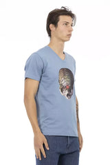 Trussardi Action Light Blue Cotton Men T-Shirt - T-Shirts