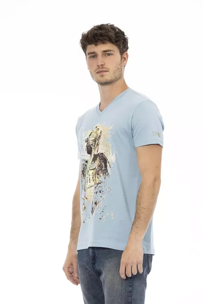 Trussardi Action Light Blue Cotton Men T-Shirt - T-Shirts