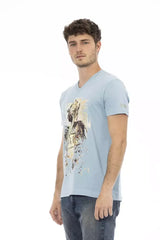 Trussardi Action Light Blue Cotton Men T-Shirt - T-Shirts