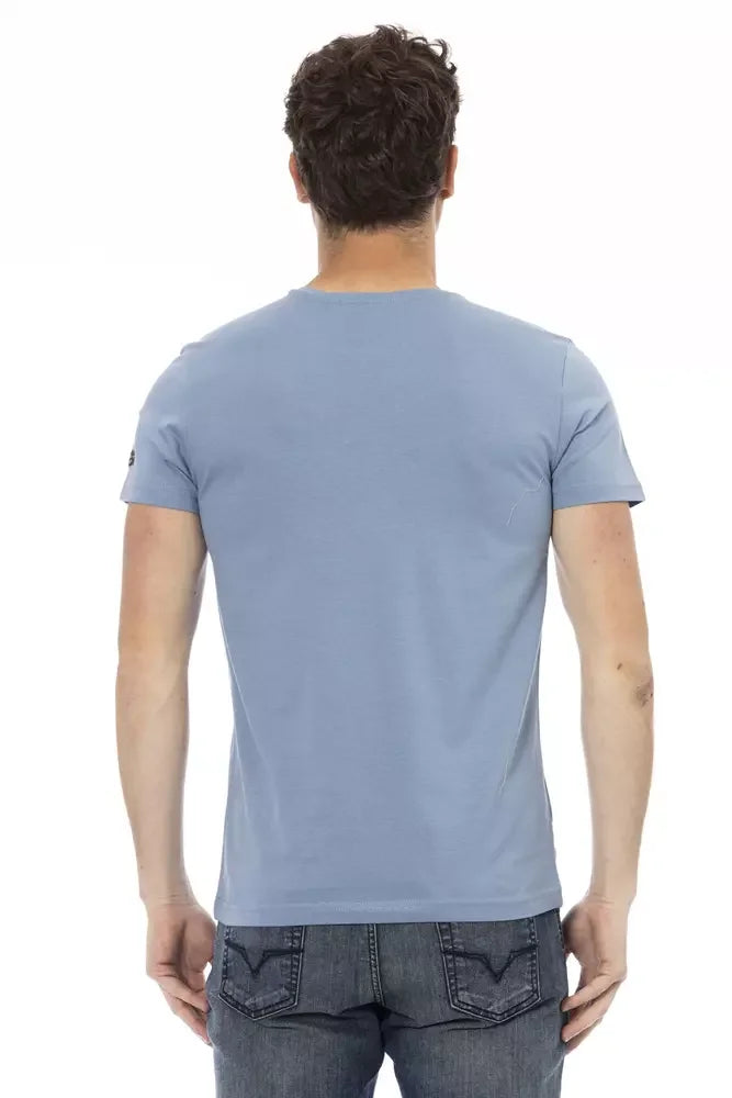 Trussardi Action Light Blue Cotton Men T-Shirt - T-Shirts