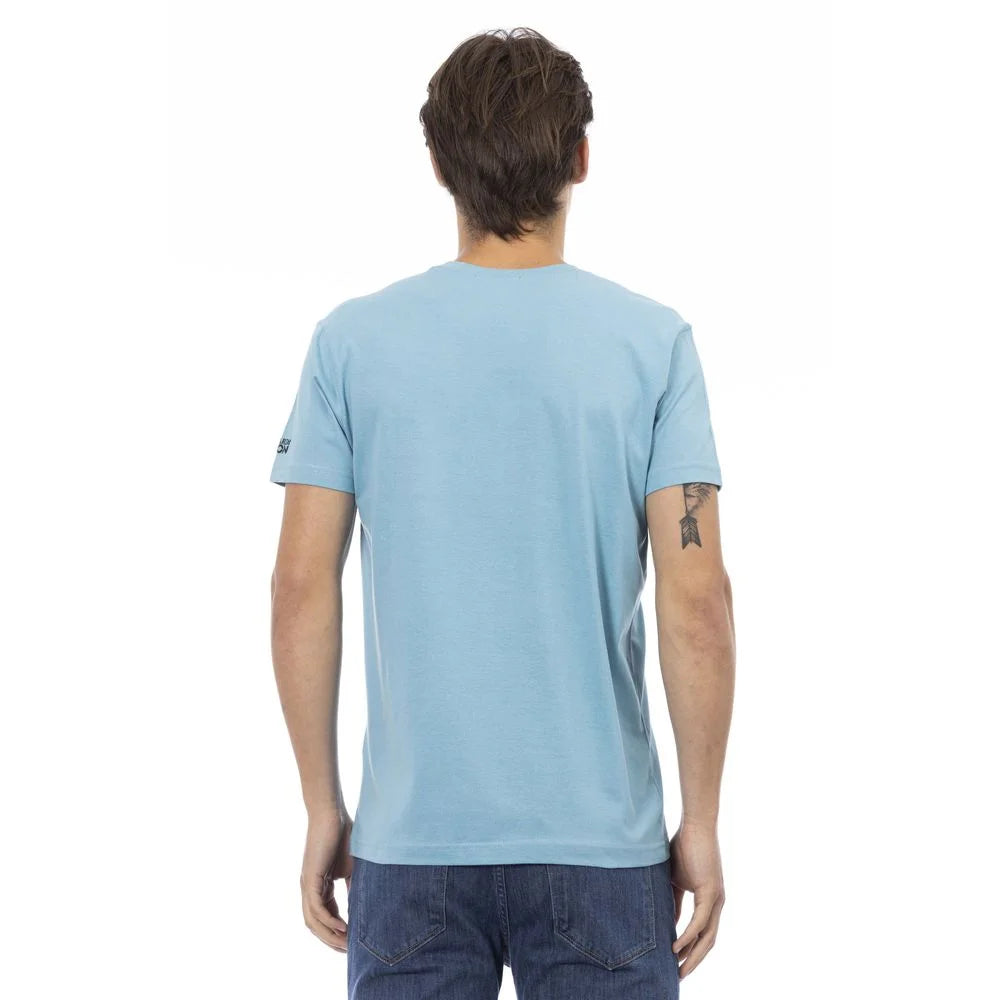 Trussardi Action Light Blue Cotton Men T-Shirt - T-Shirts